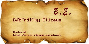 Bárány Elizeus névjegykártya